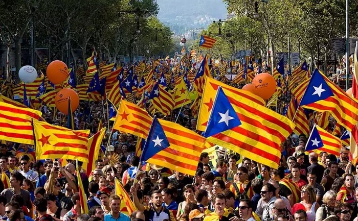 Anti Catalonia Protest in Spain - Catalan Republic