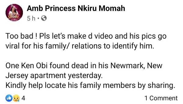 Ken Obi: Nigerian Man Found Decomposing In His New Jersey Apartment