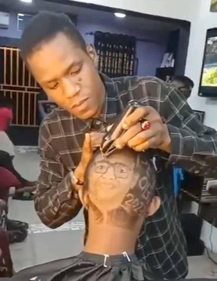 Barber Goes Viral After Carving Peter Obi’s Face On Customer’s Hair (Video)